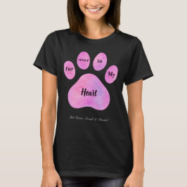 Roze Waterverf Paw Print – Schattige T-shirt voor 