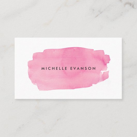 Roze Waterverf penseel Creatief Visitekaartje (Voorkant)