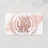 Roze Waterverf penseel Glitter Confetti Logo Visitekaartje (Voorkant)