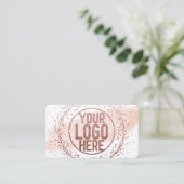 Roze Waterverf penseel Glitter Confetti Logo Visitekaartje (Staand voorkant)