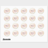 Roze Waterverf penseel Glitter Confetti Salon Ronde Sticker (Vel)