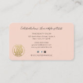 Roze Waterverf penseel Glitter Confetti Salon Visitekaartje (Achterkant)