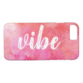 Roze waterverf penseel iPhone case (Achterkant (Horizontaal))