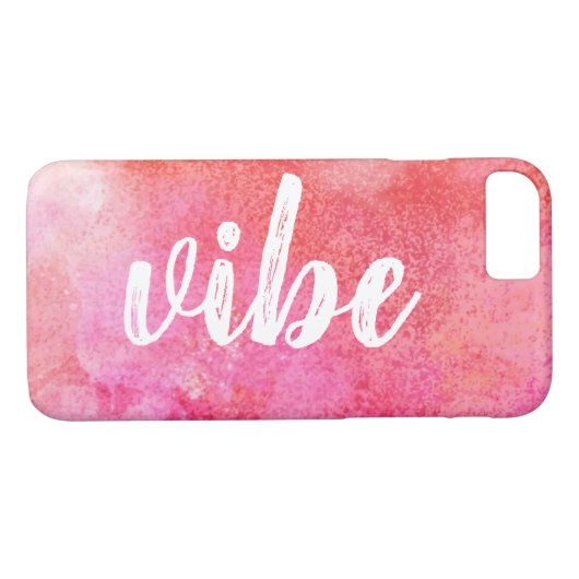 Roze waterverf penseel iPhone case (Achterkant (Horizontaal))