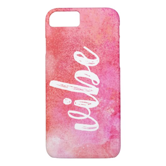Roze waterverf penseel iPhone case (Achterkant)