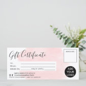 Roze waterverf penseelcadeaubon logo (Staand voorkant)