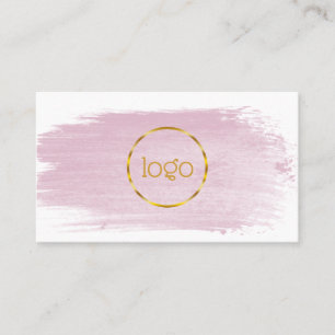 Roze waterverf penseelgoud uw logo busje visitekaartje