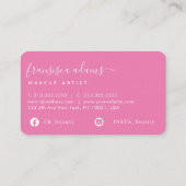  roze Waterverf penseellijnscript Visitekaartje (Achterkant)