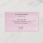 Roze waterverf penseelpenseelgoud uw logo visitekaartje (Achterkant)