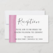 Roze Waterverf penseelstreek Receptie Kaart (Voorkant)