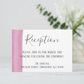 Roze Waterverf penseelstreek Receptie Kaart (Staand voorkant)