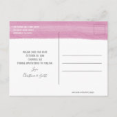 Roze Waterverf Penseelstreek Save the Date Aankondigingskaart (Achterkant)