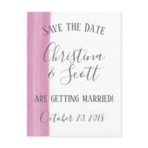 Roze Waterverf Penseelstreek Save the Date