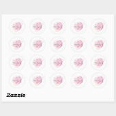 Roze waterverf penseelstreek sticker (Vel)
