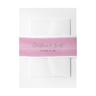 Roze Waterverf penseelstreek Uitnodigingen Wikkel