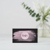 Roze waterverf penseelstreek uw logo professionele visitekaartje (Staand voorkant)