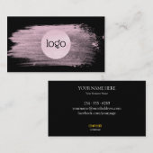 Roze waterverf penseelstreek uw logo professionele visitekaartje (Voorkant / Achterkant)