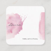 Roze waterverf penseelstreek visitekaartje (Voorkant)