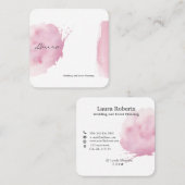 Roze waterverf penseelstreek visitekaartje (Voorkant / Achterkant)