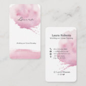 Roze waterverf penseelstreek visitekaartje (Voorkant / Achterkant)