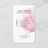 Roze waterverf penseelstreek visitekaartje (Achterkant)