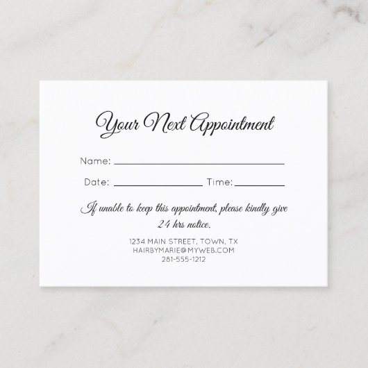 Roze Waterverf penseelstreken Afsprakenkaartje (Voorkant)