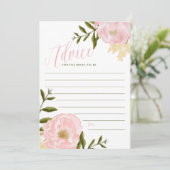 Roze Waterverf Peonies Advice voor de Bride Kaart (Staand voorkant)