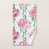 Roze Waterverf Peonies Bad Handdoek (Handdoek)