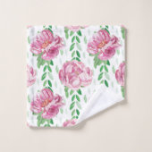 Roze Waterverf Peonies Bad Handdoek (Wasdoekje)