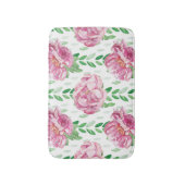 Roze Waterverf Peonies Badmat (Voorkant Verticaal)