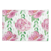 Roze Waterverf Peonies Kussensloop (Achterkant)
