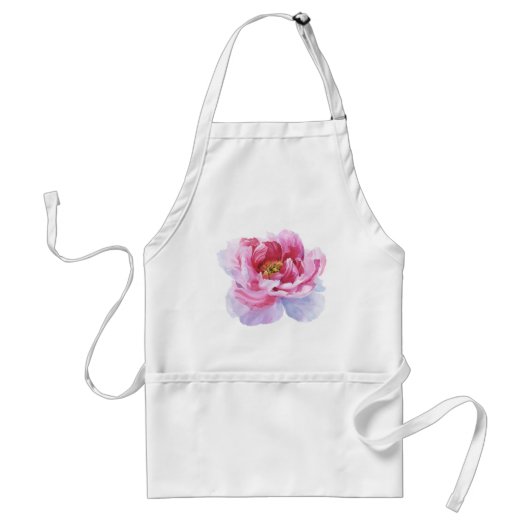 Roze Waterverf Peony Apron Standaard Schort (Voorkant)