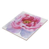 Roze Waterverf Peony Ceramic Tile Tegeltje (Zijkant)
