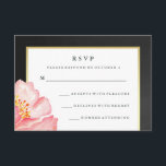 roze Waterverf Peony en Chalkboard RSVP<br><div class="desc">Deze stijlvolle RSVP-kaarten zijn voorzien van een zwart karton dat een achtergrond ziet en een vals gouden lijst,  samen met een mooie roze bloem. We hebben wat kunst van LABFcreaties gebruikt.</div>