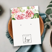 Roze Waterverf Peony Floral Logo Earring Display Visitekaartje
