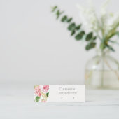 Roze Waterverf Peony Floral Loop Hoop Holder Mini Visitekaartje (Staand voorkant)