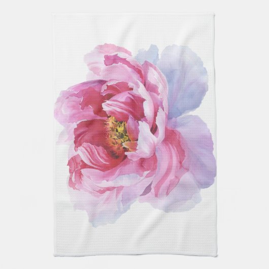 Roze Waterverf Peony Kitchen Towelen Theedoek (Verticaal)