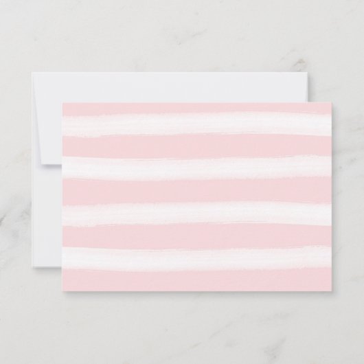 Roze Waterverf Peony op Witte RSVP (Achterkant)