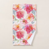 Roze Waterverf Peony-ventilator Bad Handdoek (Handdoek)