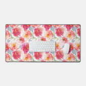 Roze Waterverf Peony-ventilator Bureaumat (Keyboard & Muis)