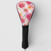Roze Waterverf Peony-ventilator Golfheadcover (Voorkant)