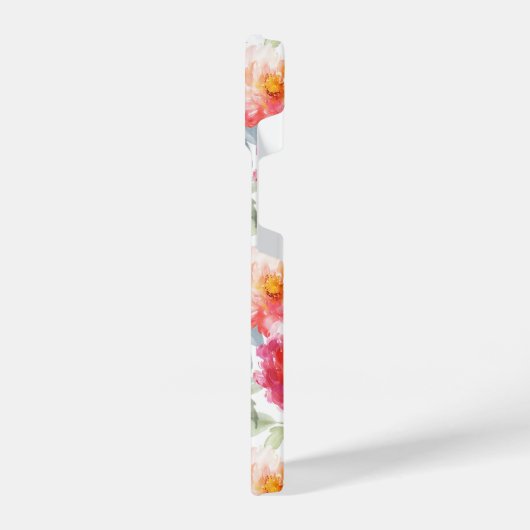 Roze Waterverf Peony-ventilator iPhone Hoesje (Linkerkant)