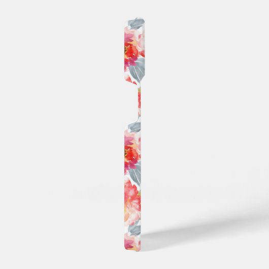 Roze Waterverf Peony-ventilator iPhone Hoesje (Rechterkant)