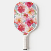 Roze Waterverf Peony-ventilator Pickleball Paddle (Achterkant)
