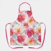 Roze Waterverf Peony-ventilator Schort (Voorkant)