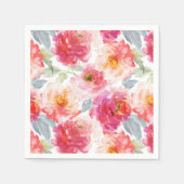 Roze Waterverf Peony-ventilator Servet (Voorkant)