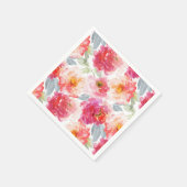 Roze Waterverf Peony-ventilator Servet (Hoek)