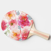 Roze Waterverf Peony-ventilator Tafeltennisbatje (Zijkant)
