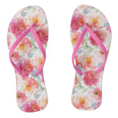 Roze Waterverf Peony-ventilator Teenslippers (Voetbed)