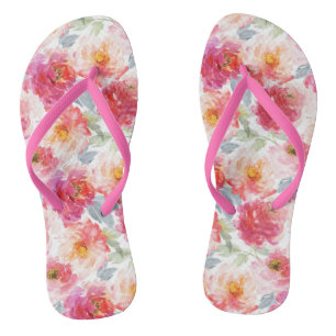 Roze Waterverf Peony-ventilator Teenslippers